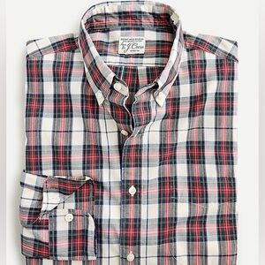 J.Crew Stretch Secret Wash Cotton Poplin Button Down Shirt Plaid Small